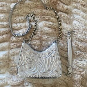 Steve Madden Metallic Silver Mini Bag / Crossbody Purse Y2K